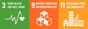 logo: Good Health and Well-being / Industry, Innovation and Infrastructure / Sustainable Cities and Communities